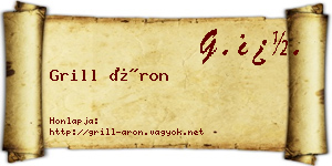 Grill Áron névjegykártya